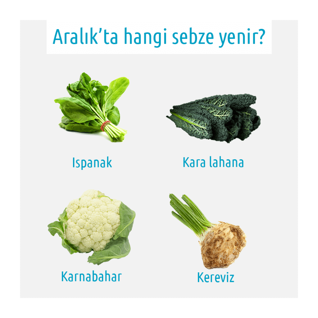 ıspanak kara lahana karnbahar kereviz